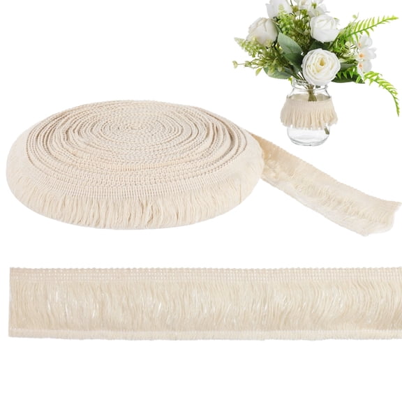 30 Yards Cotton Tassel Fringe Trim – 2 Inch Wide Soft Yarn Tassels for DIY Sewing, Bulletin Board Borders, Table Runners & Party Decor, Boho