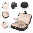 thumbnail image 4 of FEISCON Joyero pequeño Collar Anillo Organizador de almacenamiento Mini joyero Organizador de joyas de viaje de doble capa para mujeres Niñas Regalo/Negro, 4 of 5