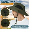 thumbnail image 5 of Women's/Men's Sun Hat, UPF50+ Wide Brim Bucket Hat Waterproof for Garden Beach Park Safari Travel/ArmyGreen, 5 of 9