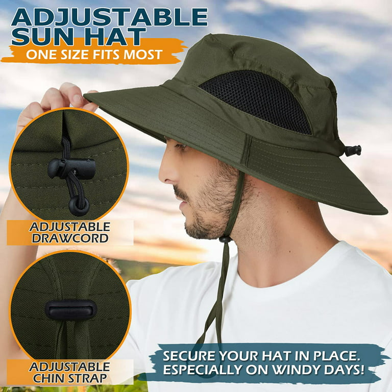Outdoor Fishing Hat Breathable Lightweight Wide Brim Hat with Neck