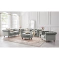 thumbnail image 3 of Londynn Loveseat Grey Velvet 71L x 33.5W x 30.3H Button Tufted Rolled Arm, 3 of 8
