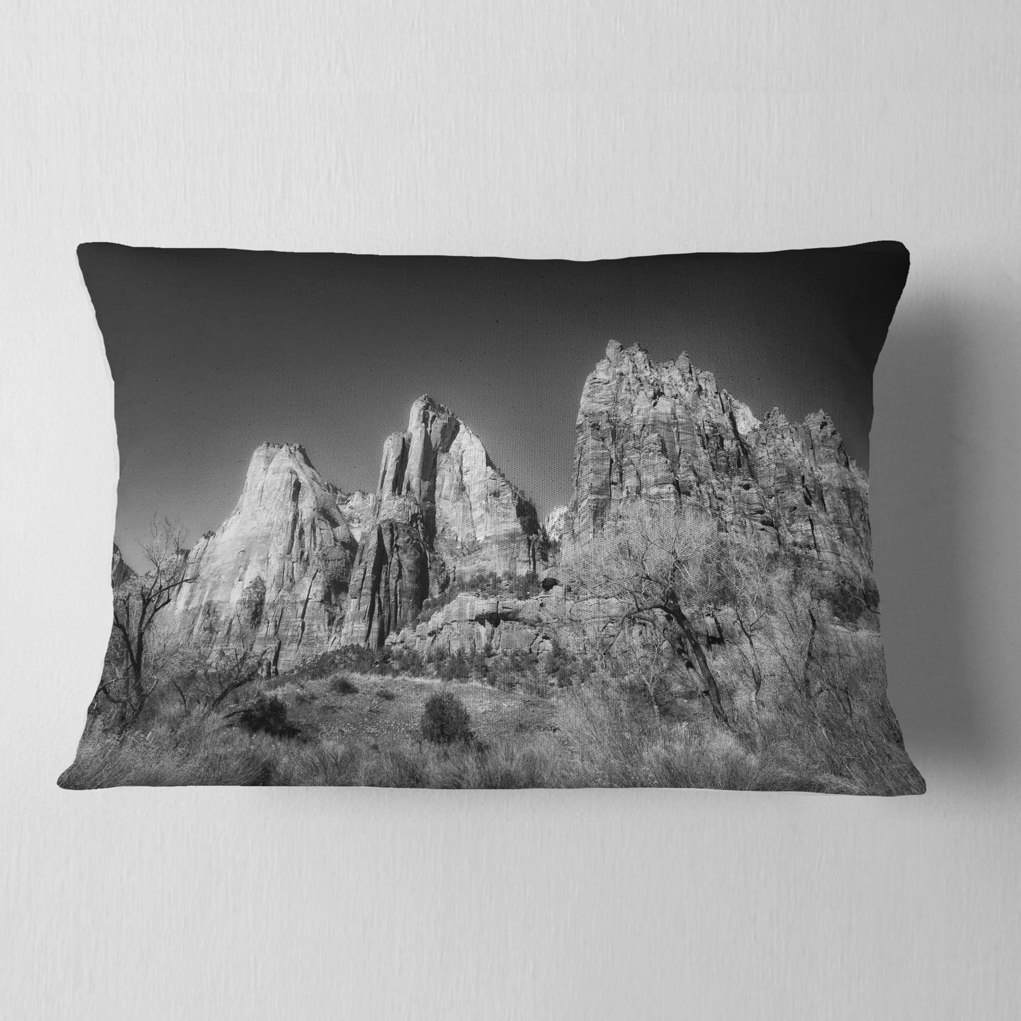 Designart 12" x 20" Red Polyester Throw Pillow