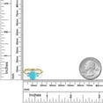 thumbnail image 6 of Gem Stone King 18K Yellow Gold Plated Silver Green Turquoise and Swiss Blue Topaz Engagement Ring for Women | 2.21 Cttw | Oval 9X7MM | Gemstone Birthstone | Size 8, 6 of 6