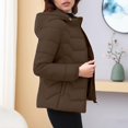thumbnail image 6 of Zedker Detachable Hood Thermal Winter Coats for Women Casual Stand Collar Long Sleeve Zipper Multi Pockets Puffer Jackets,Coffee,XXL, 6 of 8