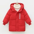 thumbnail image 2 of Povozer Kids Boy Girl Puffer Jacket Coat Hood Lightweight Warm Winter Outwear(Red,7-8Y), 2 of 4
