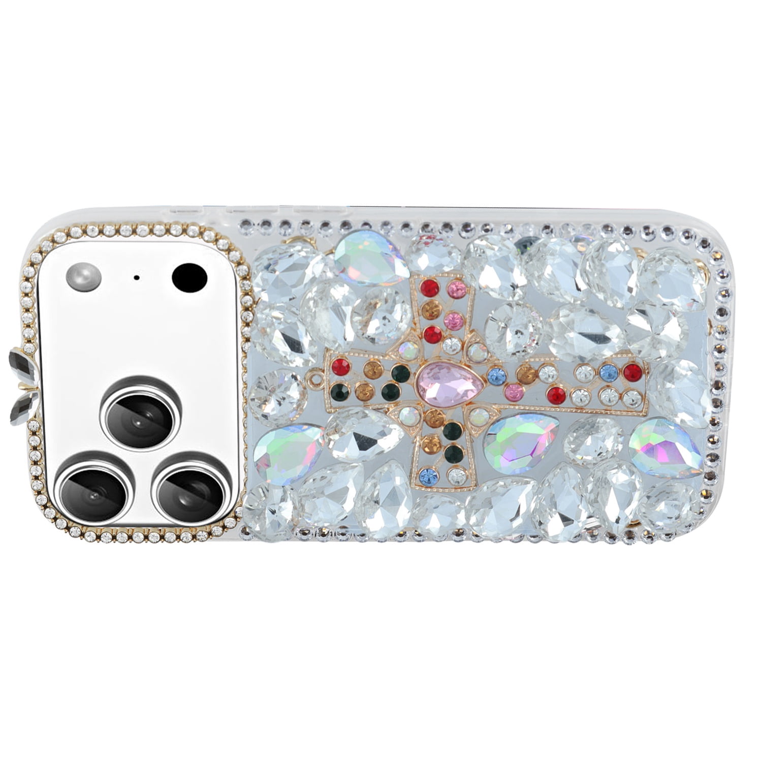 Crystal Flower Silicone Hard Case for iPhone 17 Pro Max - Transparent