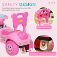 thumbnail image 3 of Qaba Toddler Push Car, Foot to Floor Ride on Car with Horn, Light, Music, Steering Wheel, Anti-Over-Backwards Device & Under Seat Storage, Pink, 3 of 9