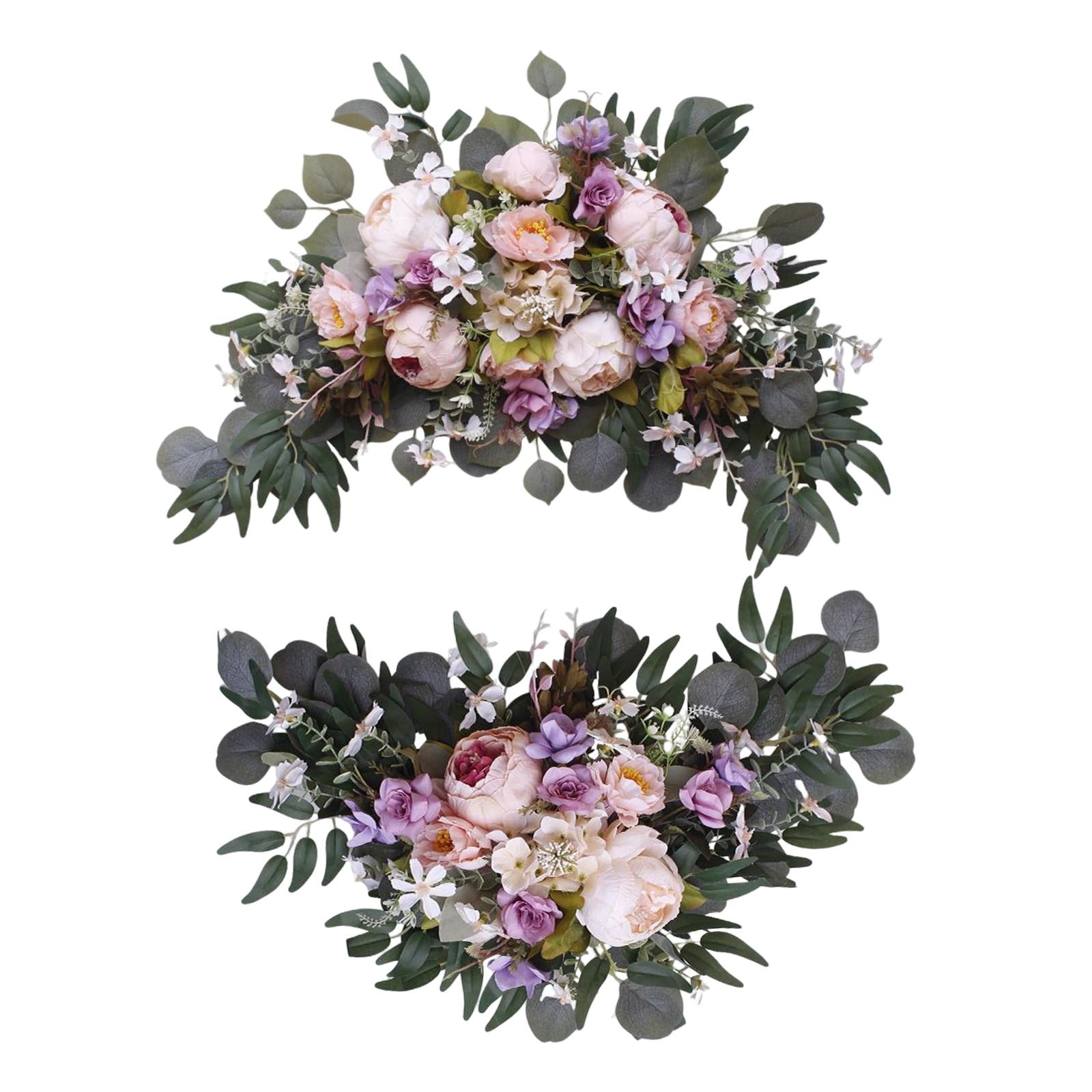 2 Pieces Wedding Arch Flowers Hanging Decorative Green Leaves