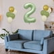 thumbnail image 3 of Juego de globos del primer cumpleaños - 0-9 números de papel de aluminio y 10 globos verdes con cinta para decoraciones de fiesta, 3 of 6
