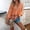 Orange, variant on Women’s Bohemian Floral Print Blouse, V-Neck Long Sleeve Tie Front Peasant Top, Loose Flowy Boho Shirt for Vacation Casual Wear, 6 Colors S-XXL