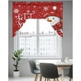 thumbnail image 5 of Snowman, Kitchen Curtains Swag Valance for Windows/Bathroom/Cafe, Red White Christmas Winter Snowflake Rod Pocket Drape Panel Swag Curtains Valance for Bedroom/Living Room 56"x36", 5 of 6