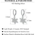 thumbnail image 7 of Solid 925 Sterling Silver Sparkling CZ Snowflake Hoop Earrings for Women Teens Snowflake Hoop Earrings Huggie Earrings Drop Christmas Gifts, 7 of 7