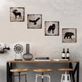 thumbnail image 4 of HFDF Wild Animal Silhouette Canvas Wall Art Decor Elk Wolf Bear Eagle Prints Painting Peeling Paint Wood Texture Background for Living Room Decoration Kids Nursery set of 4 Panels 10x8inch Unframed, 4 of 6