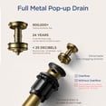 thumbnail image 2 of TVOFEK Waterfall Centerset Bathroom Faucets for 2 or 3 Hole with Metal Pop up Drain and cUPC Hose, 4 inch Brushed Gold Two Handles Basin Sink Faucet for Vanity RV Lavatory, 2 of 14