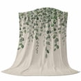 thumbnail image 6 of Green Eucalyptus Leaves Blanket Soft Cozy Warm Throw Blanket for Couch, Plush Fuzzy Flannel Fleece Blankets for Sofa, Summer Botanical Weeping Rustic Bed Blankets Lightweight Gifts for Women, 50"x60", 6 of 9