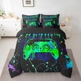 thumbnail image 2 of Castle Fairy Video Game Bedding Comforter Set,Abstract Ombre Gamer Full Bedding Set, 2 of 8
