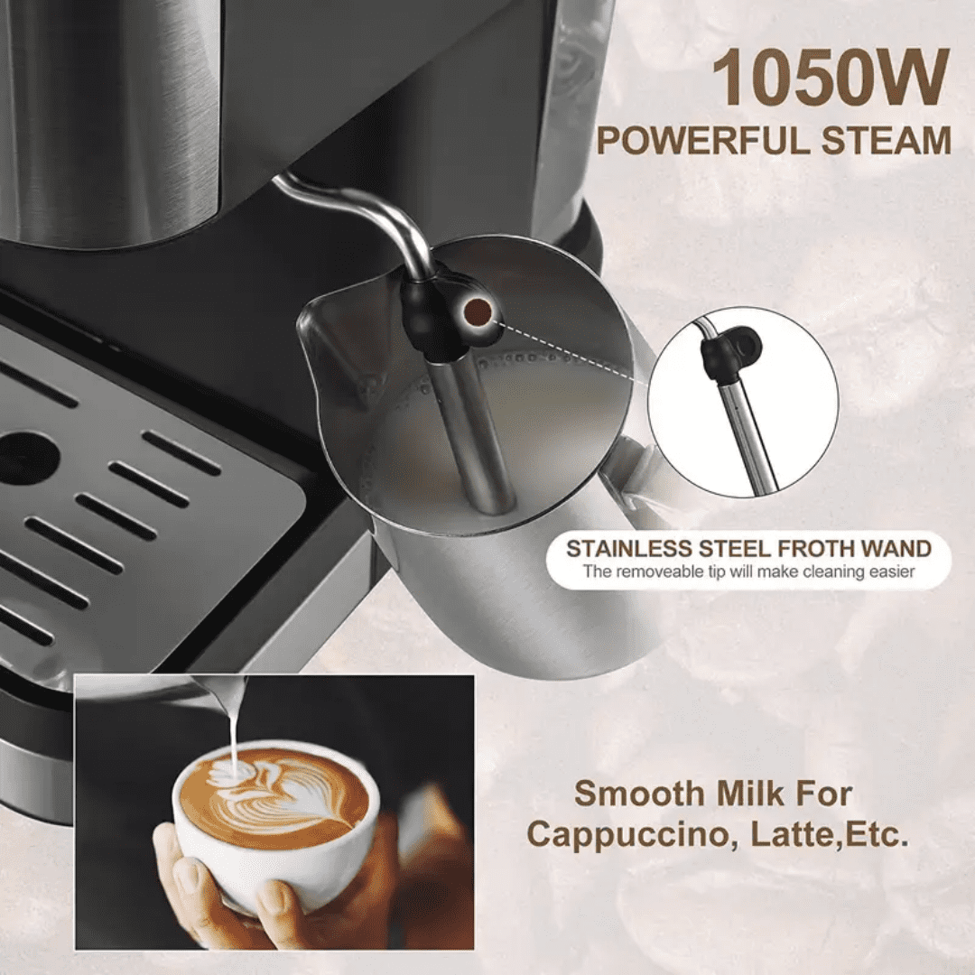 AEOMJK Semi-Automatic Espresso Machine,20 Bar Pressure,1.5L