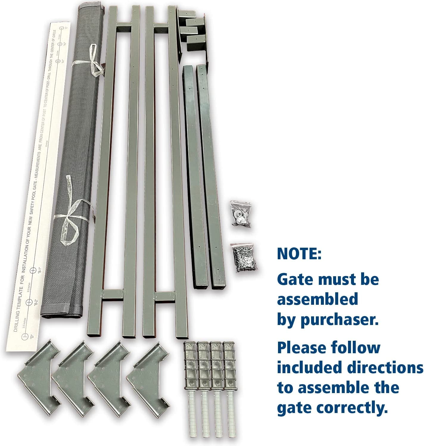 WaterWarden 5' x 30" Pool Safety Gate, Self-Closing, UL Certified to ASTM Safety Standard F2286, Gray