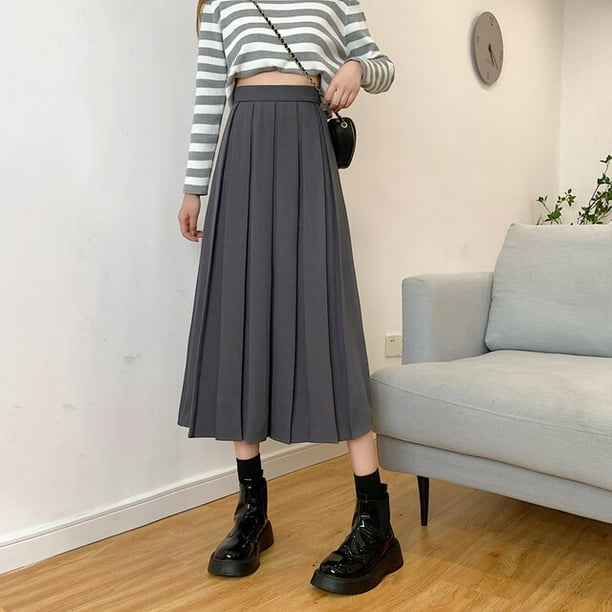 Korean pleated store midi skirt