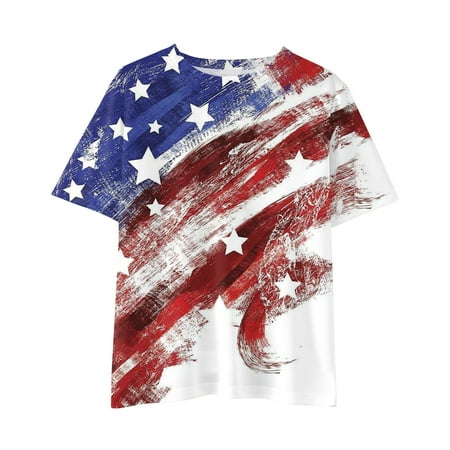 

Kid Toddler Tshirts 4th Of July Tee 3D Graphic Printed Tees Boys Girls Novelty Fashion Short Sleeve T-Shirts Unisex Casual Tops