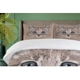thumbnail image 4 of Ambesonne Animal Duvet Cover Sets, Domestic Cat Face, 2-King, Bluegrey Umber Brown, 4 of 7