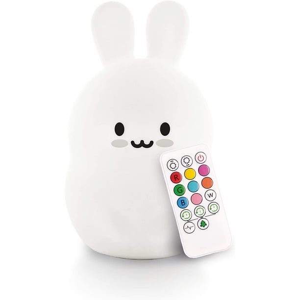 Luz nocturna para niños, luz nocturna de silicona para bebés y niños pequeños, luz nocturna blanda para habitación de niños, luz nocturna de animales para niñas y niños, lámpara Kawaii, lindas lámpar JAMW Sencillez