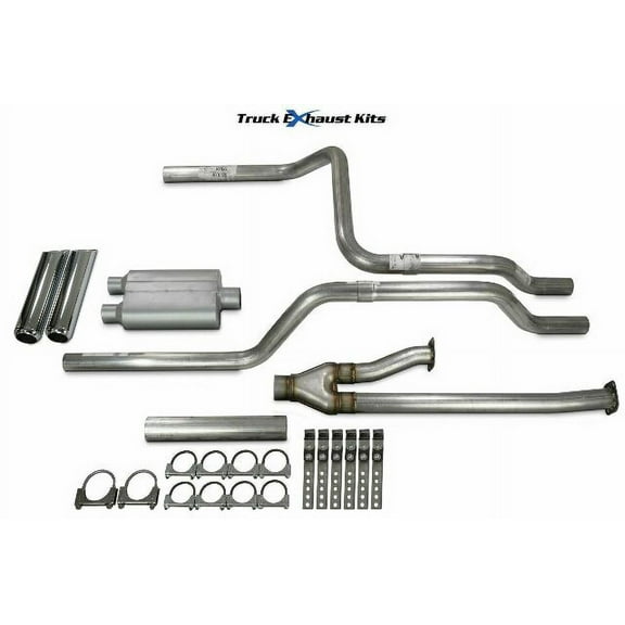 Toyota Tundra 09-13 2.5" Direct Fit Dual Exhaust Kit 2 Chamber Rear Chrome Tip