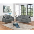 thumbnail image 4 of Modern Minimalist Fabric Loveseat Set 56" Dark Gray with Pillows and Sturdy Legs, 4 of 9