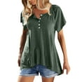 thumbnail image 5 of Sngxgn Women's Crop Tops Short Sleeve Shirts Casual Running T-Shirts(Green,L), 5 of 9