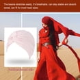 thumbnail image 2 of Qarigey Turbante musulmán Hijabs Gorras Sólido Pre-Atado Sombrero Estiramiento Plisado Elasticidad Chemo Head Wrap Warmer Headwear rosa claro Type3 NO3 Qarigey  AP010748-11B, 2 of 6