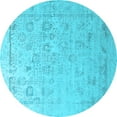 thumbnail image 1 of Ahgly Company Indoor Round Oriental Light Blue Industrial Area Rugs, 4' Round, 1 of 4