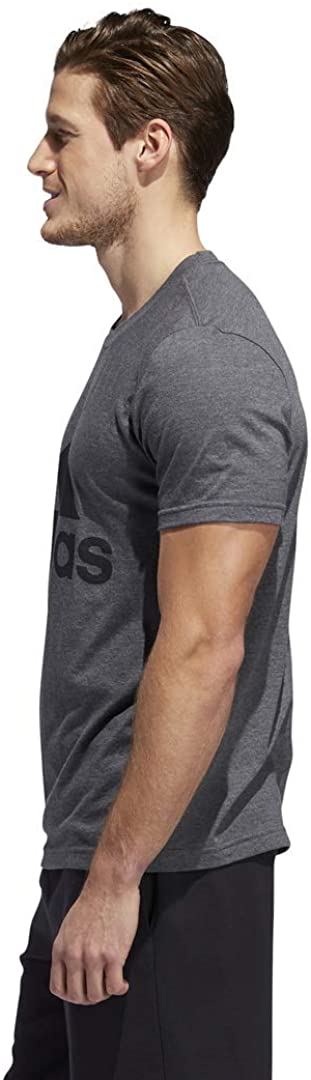 Adidas Men's Basic Bos Tee Sport Shirt T-Shirt Athletic Work Out (Charcoal, S)