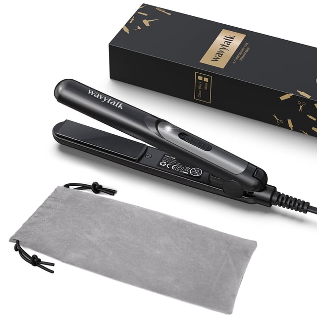 Plancha Wavytalk Mini de cerámica de 1,8 cm para viajes con pelo corto