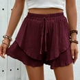 thumbnail image 6 of cfhntfmh Women Flowy Shorts Ruffle Shorts Skirts Boho Summer Tennis Casual Mini Skirts Baggy Wide Leg Shorts, 6 of 7