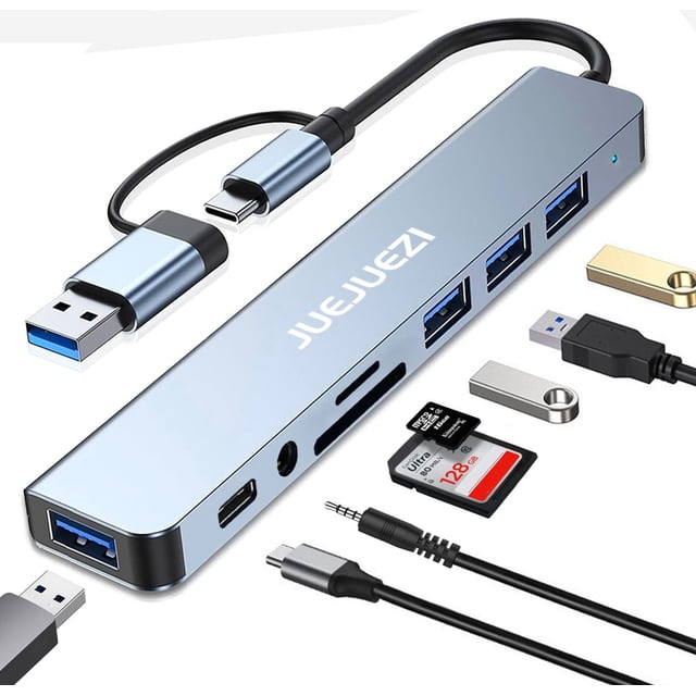 Adaptador multipuerto USB Hub JUEJUEZI de 8 puertos 3.0 para MacBook Pro