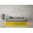 thumbnail image 3 of Ahgly Company Machine Washable Indoor Square Oriental Yellow Traditional Area Rugs, 3' Square, 3 of 4