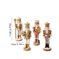 thumbnail image 3 of MInHoues Gingerbread Nutcracker Figurines Set of 4, Christmas Wooden Nutcracker Soldier Ornaments with Cookie Icing Design, Holiday Decor for Tabletop Mantel Shelf, Xmas Decoration Gift, 3 of 6