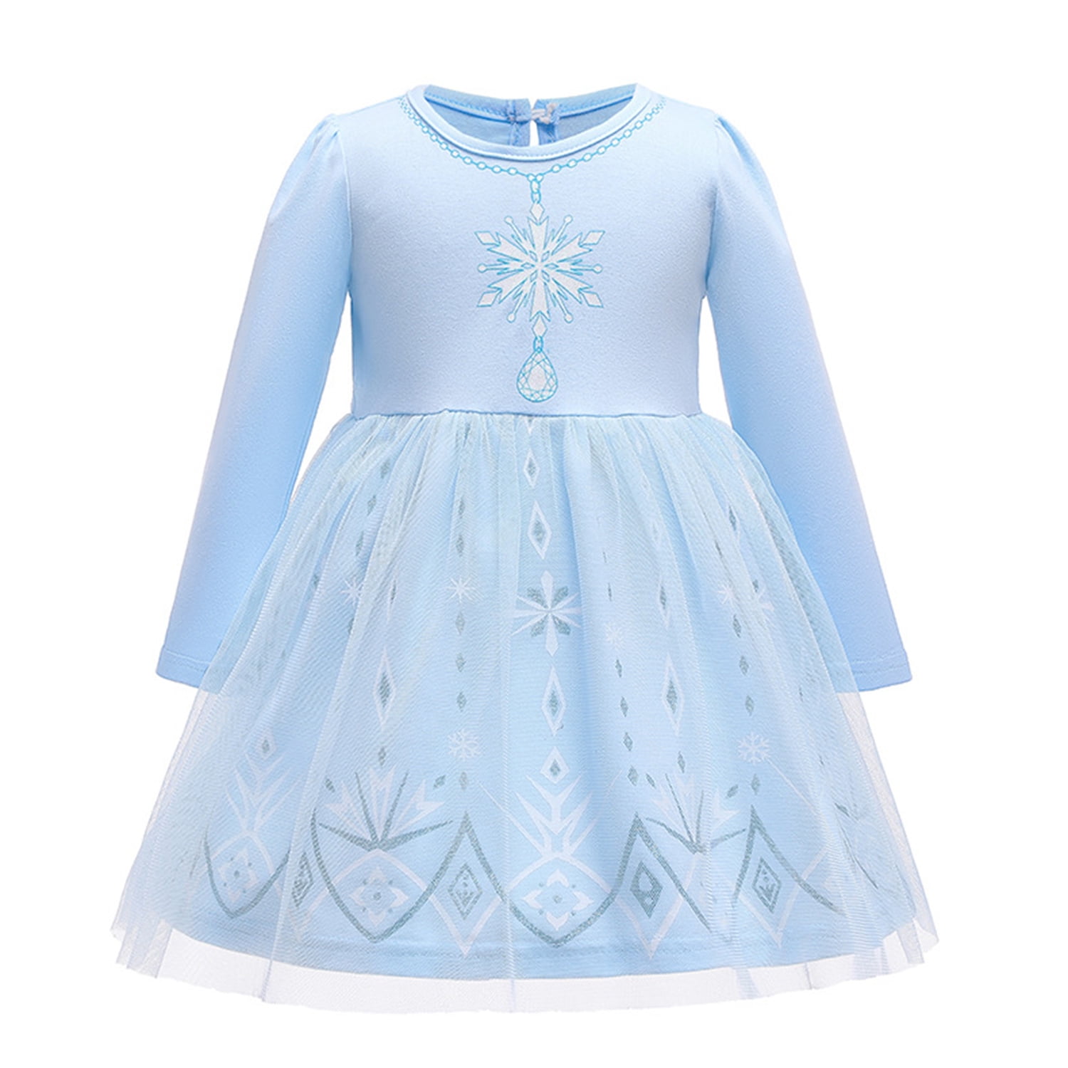 Loel Little Girl Anna Mesh Print Princess Dress Birthday Gift Elsa