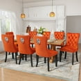 thumbnail image 5 of DONICK Velvet Upholstered Dining Chairs , Kitchen & Dining Room Chairs, Nailheads Tufted, Soft, Solid Wood Frame (Orange, Set of 2), 5 of 12