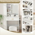 thumbnail image 6 of 23.6in Small Makeup Vanity Desk Set - , Hollywood-Style Mirror, Dimmable 7 LED Lights, Power Outlet, White, 6 of 11