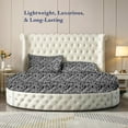 thumbnail image 2 of 500-TC Egyptian Cotton California King Round Bed Sheet Set – Fits 96" Diameter Mattress, 25-30" Deep Pocket – Zebra Print, California King 96" Diameter, 2 of 6