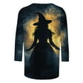 thumbnail image 5 of Drses‌‌ ‌‌‌‌‌‌‌‌‌‌Women's Halloween Witch Pumpkin Tee - 3/4 Sleeve Crew Neck Graphic T-Shirt for Spooky Season, 5 of 5