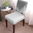 thumbnail image 2 of Chair Covers for Dining Room Set of 6,Christmas Reindeer Tree Silhouette Stretch Seat Protector Removable Washable Chairs Slipcovers for Kitchen Banquet Wedding Hotel,White Snowflake on Black, 2 of 6