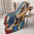 thumbnail image 3 of Hirioo Patriotic Bulldog Welcome for Flannel Blanket, Cozy and Warm Throw for Bed or Couch ,Perfect for All Seasons-80"x60", 3 of 6