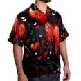 thumbnail image 2 of Valentine's Day Love Men's Short Sleeve Poplin Shirt, Casual Button Down Shirts, Printed Summer Beach Shirt, Unisex Casual Button Down Top, 2 of 6