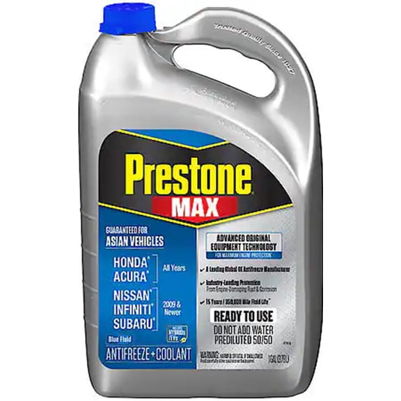 Prestone MAX Blue 50/50 Antifreeze Coolant For Honda, Nissan, Subaru, Mitsubishi Models (2009-2011)