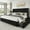 Velvet Black, variant on Breltam Queen Size Bed Frame with 4 Storage Drawers, Wingback Tufted Headboard, LED Lights, Black Velvet Upholstered Platform Bed, No Box Spring Needed