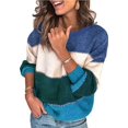 thumbnail image 1 of Pulls Décontractés Manches Longues Col Rond Couleur Patchwork Pull en Tricot Tops, 1 of 4
