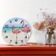 thumbnail image 6 of SKYSONIC Art Flamingos Wall Clock 10 Inch Silent Non Ticking Round Clock Oil Painting Clock Easy to Read Clock for Living Room Bedroom Bathroom Home Decor, 6 of 7