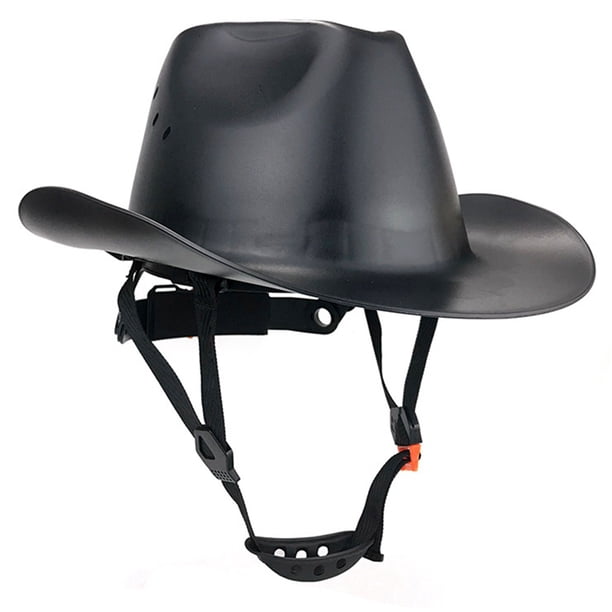 Casco de seguridad de vaquero con orificio de ventilación, casco duro de ala completa de HDPE para construcción al aire libre, gorra de trabajo de rescate ferroviario A